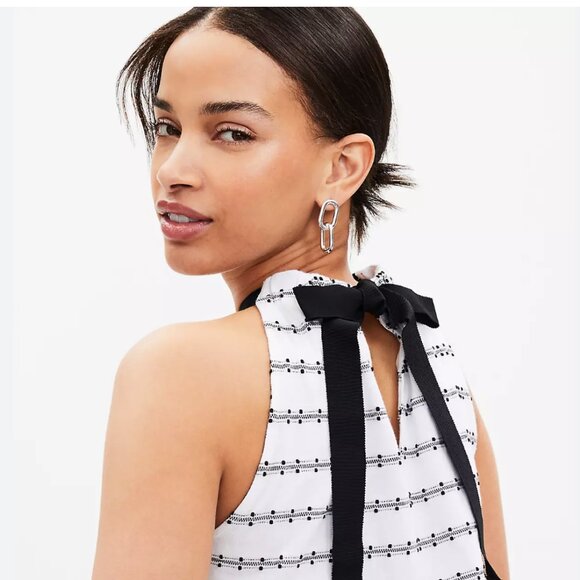 Ann Taylor Loft Striped Dot Modern Halter Top (NWT) - Picture 3 of 4